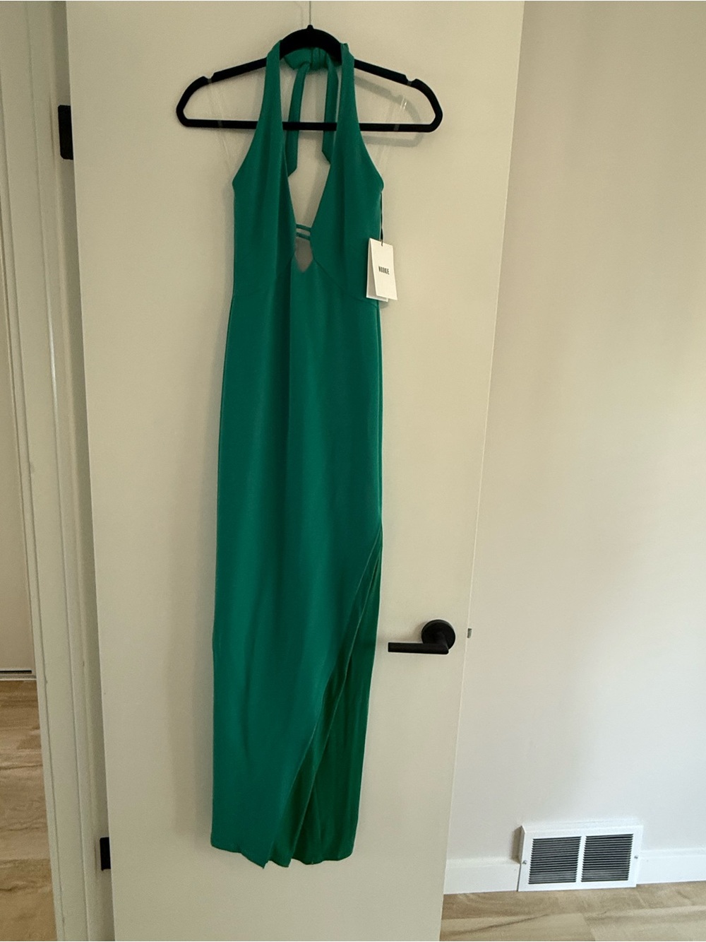 Nookie Emerald Green Backless Halter Maxi Dress
